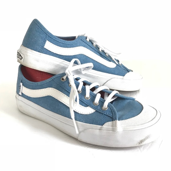 Vans Shoes - Vans Light Blue & White Canvas Sneakers 7.5